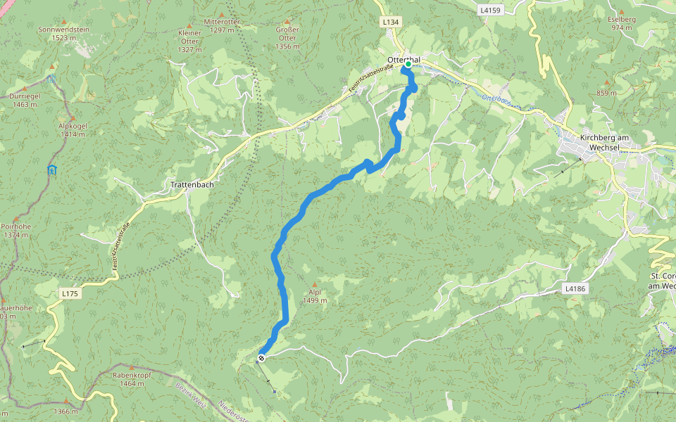 Otterthal - Steyersberger Schwaig walking route map in Otterthal