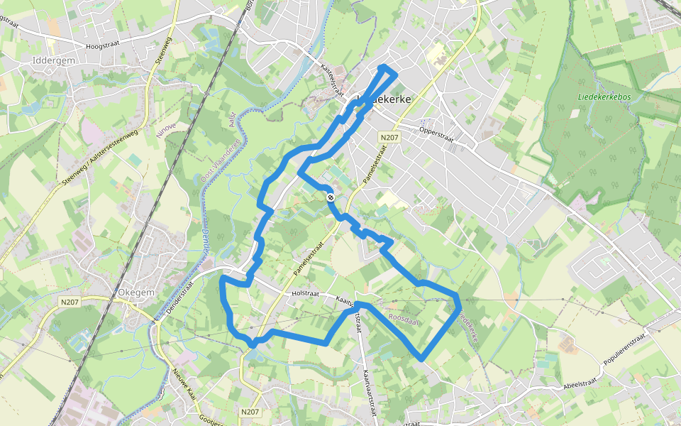 Tweedorpenwandeling walking route map in Liedekerke