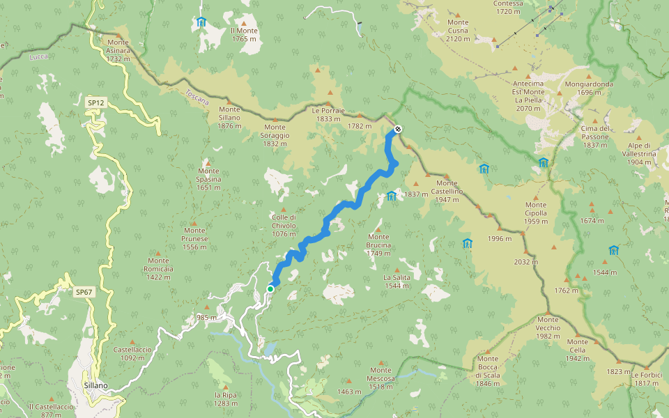 Metello - Passo di Romecchio - innesto sentiero 00 GEA walking route map in Metello