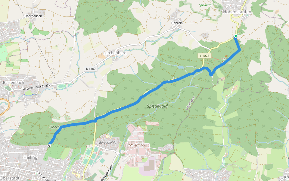 Göppingen-Hörnle walking route map in Göppingen
