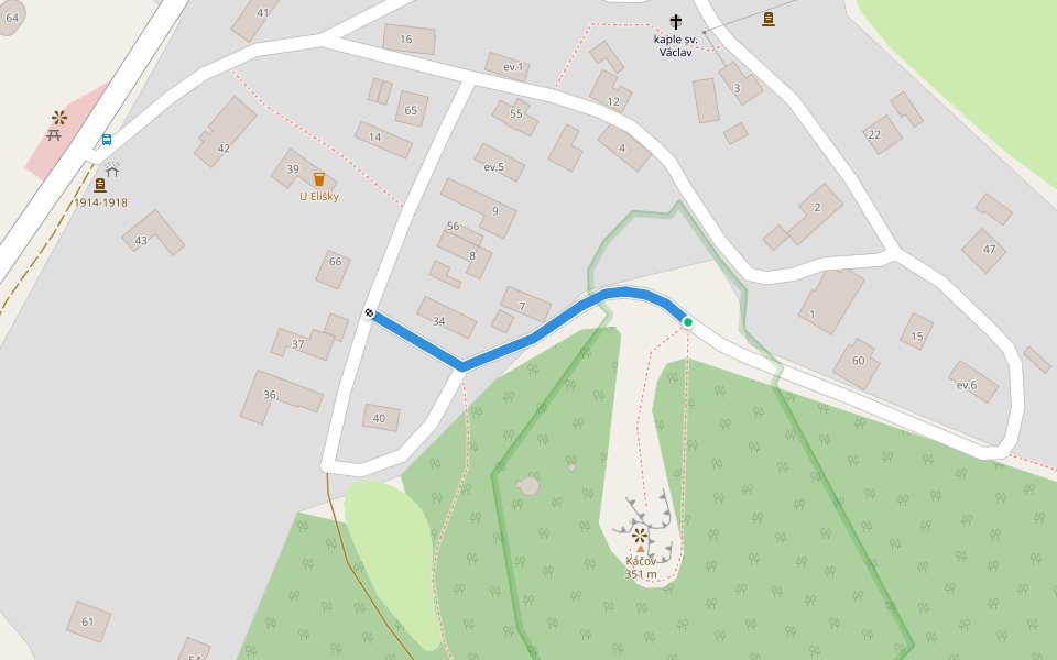 Odbočka sopečný suk walking route map in Mnichovo Hradiště