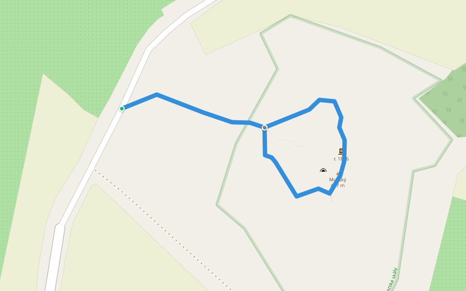 [Z] Odbočka na vrch Mužský walking route map in Boseň