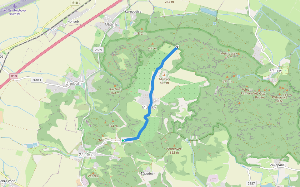 [Z] Skalka - Mužský - Krásná Vyhlídka walking route map in Boseň