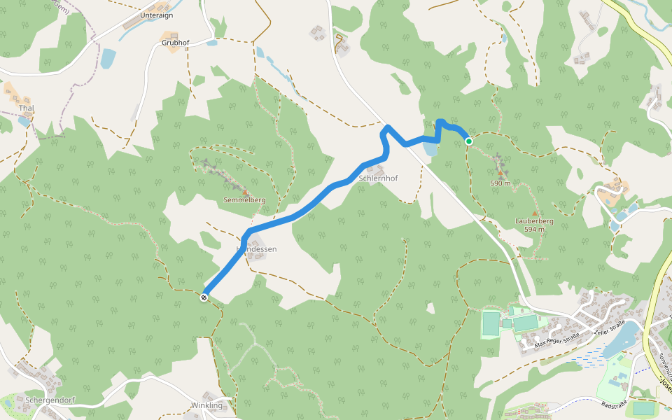 O 23 Schlernweiher - Gfäll (blaues Rechteck) walking route map in Falkenstein