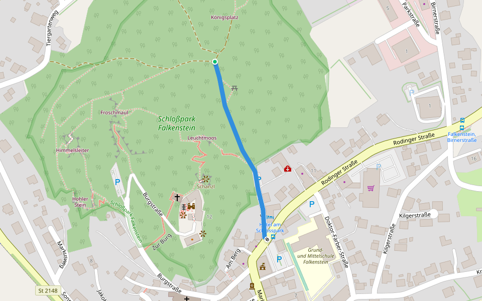 O 81 Panoramaweg Falkenstein (Rotes Rechteck) walking route map in Falkenstein