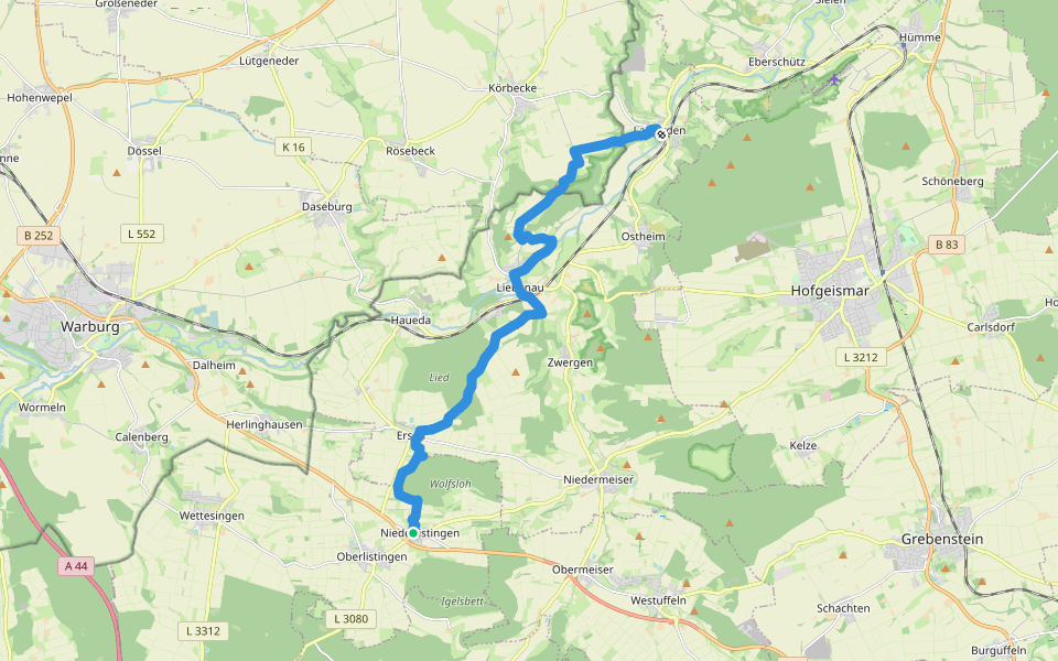Märchenlandweg - Etappe 20 walking route map in Breuna