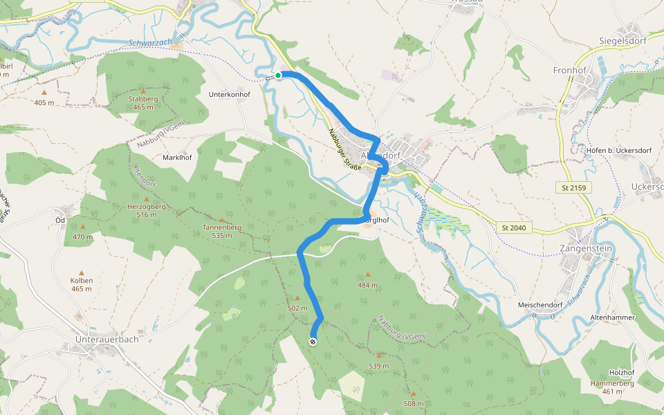 Altendorf walking route map in Altendorf