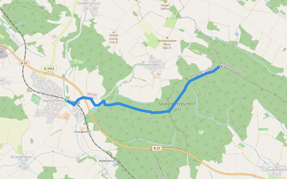 Seybothenreuth Steinkreuzweg walking route map in Seybothenreuth