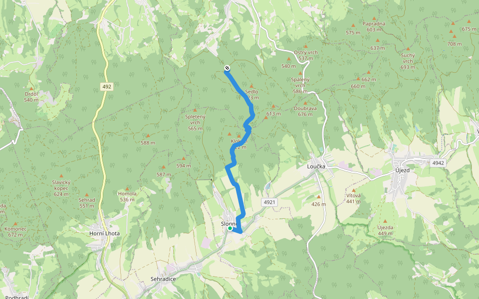 [Ž] Trvajka - Slopné walking route map in Bystřice pod Lopeníkem