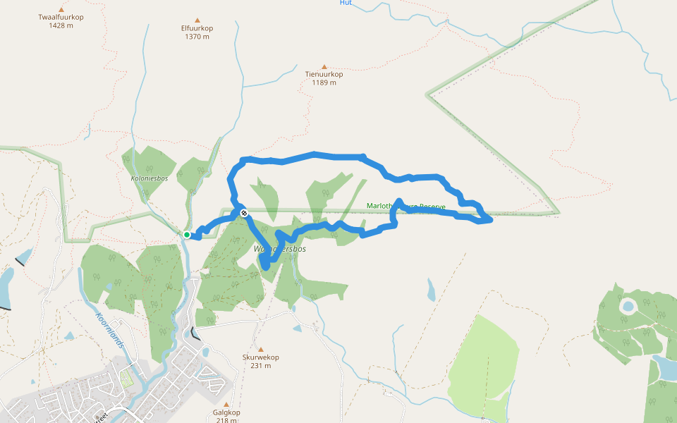 Appelsbos Circle Trail walking route map in Swellendam