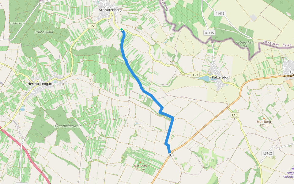 4-Gemeindenweg walking route map in Schrattenberg bei Poysdorf