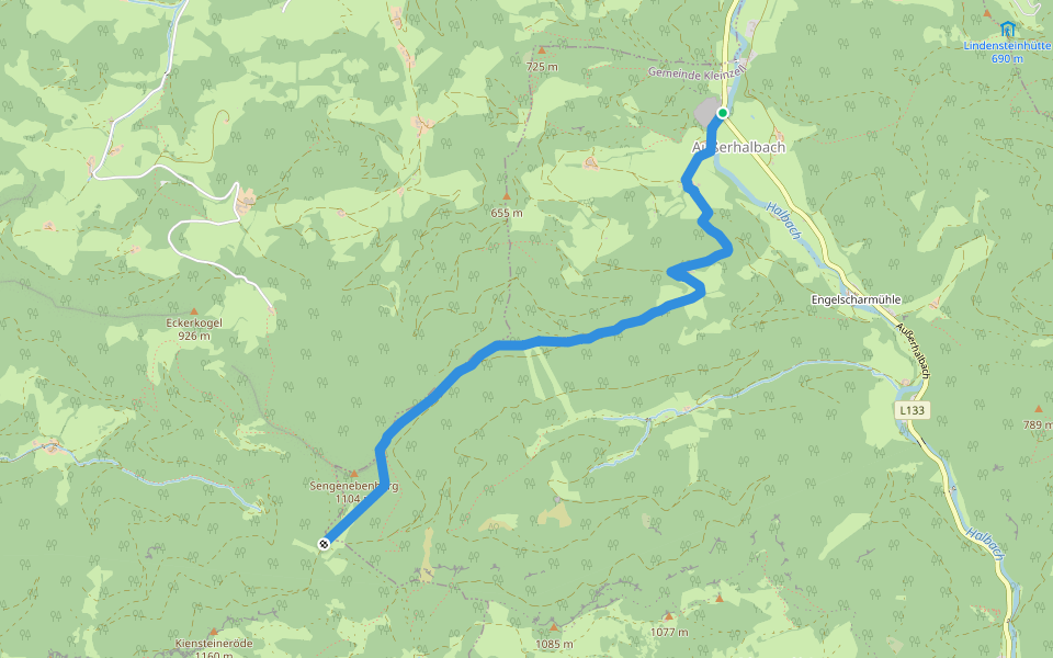 Außerhalbach - Sengenebenberg walking route map in Außerhalbach