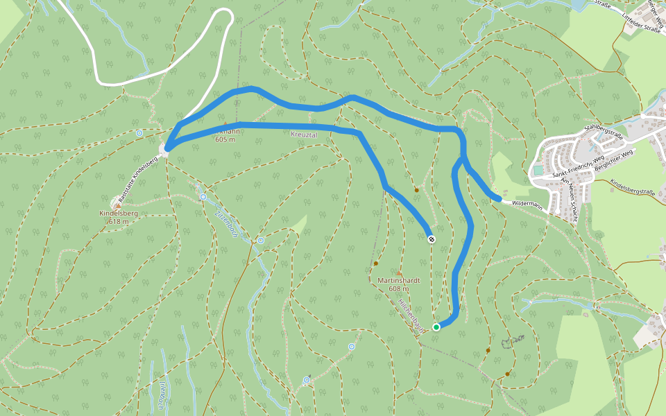 Müsen Rundweg A1 walking route map in Hilchenbach