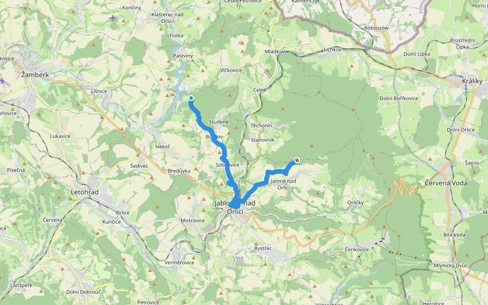 [Ž] Kobylí důl - Studenská zátoka walking route map in Nekoř
