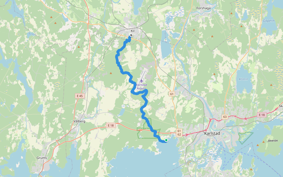 Skutberget - Kil walking route map in Karlstad