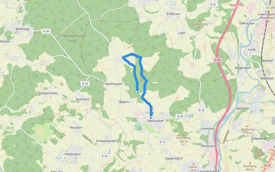 Denkmalweg Lappersdorf walking route map in Lappersdorf