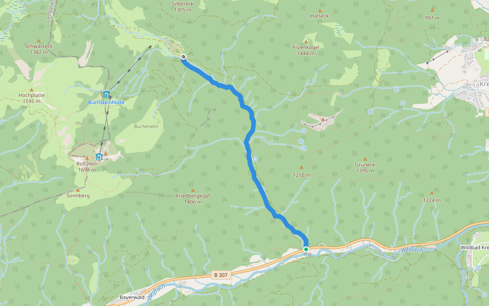 AV-Weg 604 walking route map in Kreuth