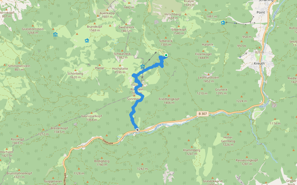 AV-Weg 609 walking route map in Kreuth
