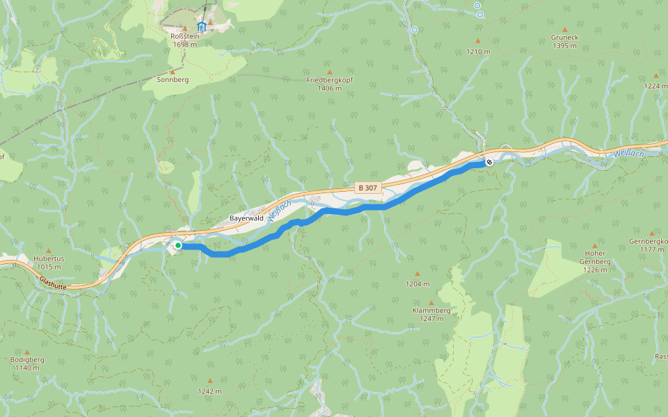 AV-Weg 501 walking route map in Kreuth