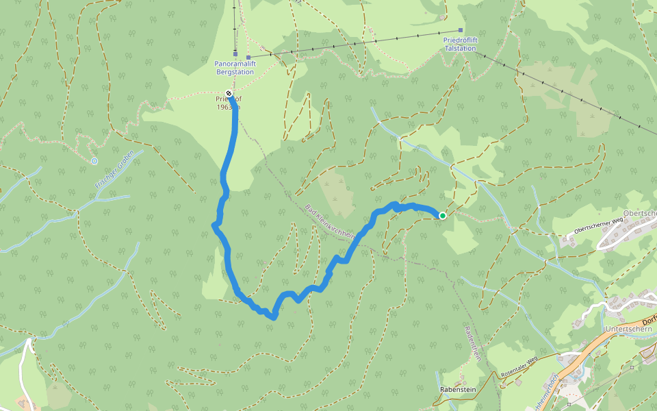1621 walking route map in Untertschern
