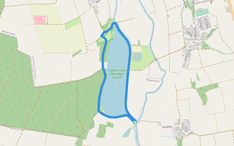 Tour 10 - Vogelparadies Oberegger Stausee walking route map in Deisenhausen