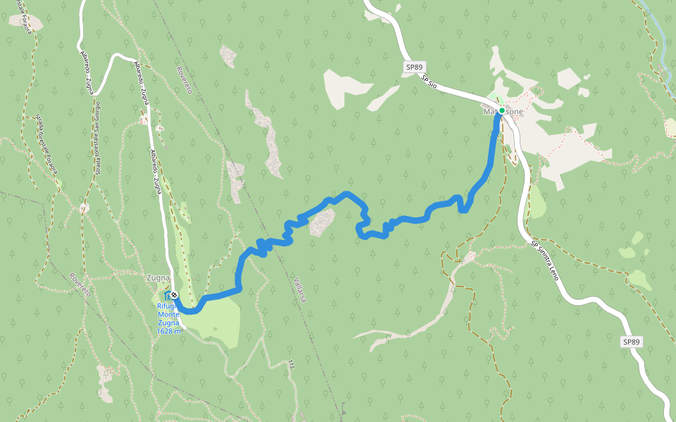 Senter del Fil walking route map in Matassone