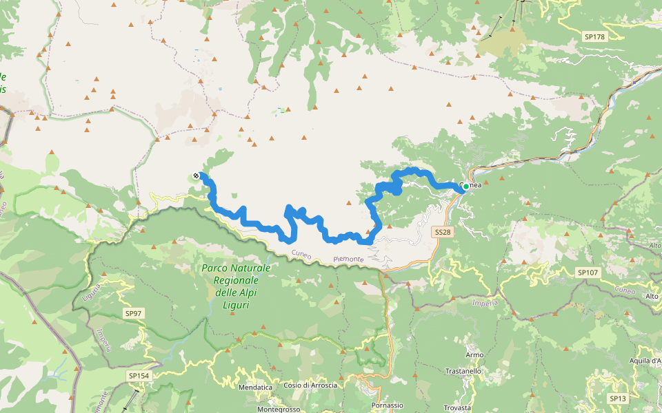 Sentiero Italia - Tappa E02 walking route map in Ormea