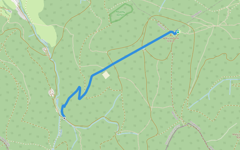 [M] Velký Javorník - Padolí walking route map in Trojanovice