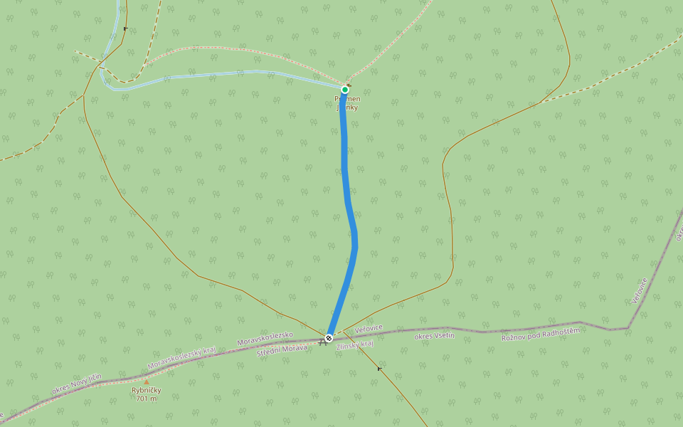 [Č] odbočka pramen Jičínky walking route map in Veřovice