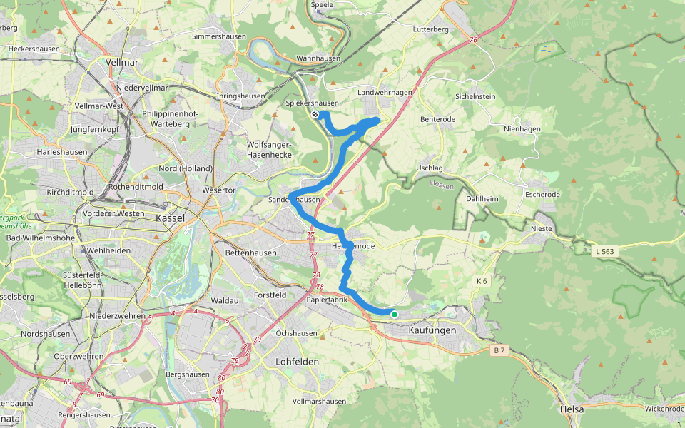 Märchenlandweg - Etappe 30 walking route map in Kaufungen