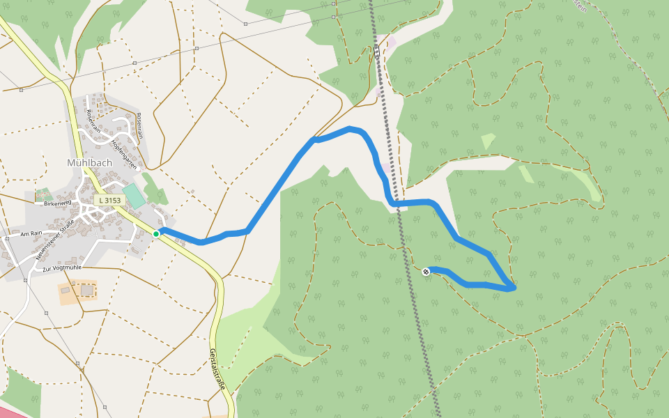 Rundwanderweg Mühlbach M1 walking route map in Neuenstein