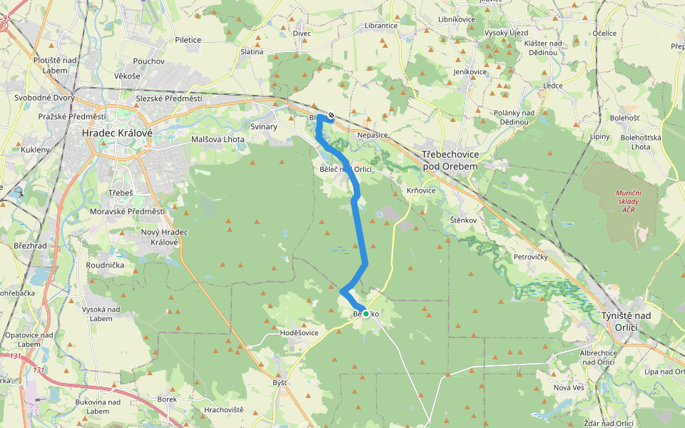 [Z] Blešno - Bělečko walking route map in Býšť