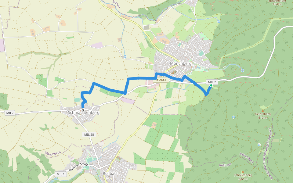 Ortswanderweg Mönchberg 2 walking route map in Mönchberg