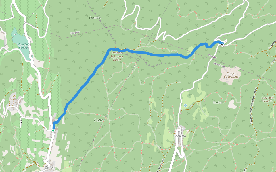 Giro del Pra della Malga walking route map in Saltaria