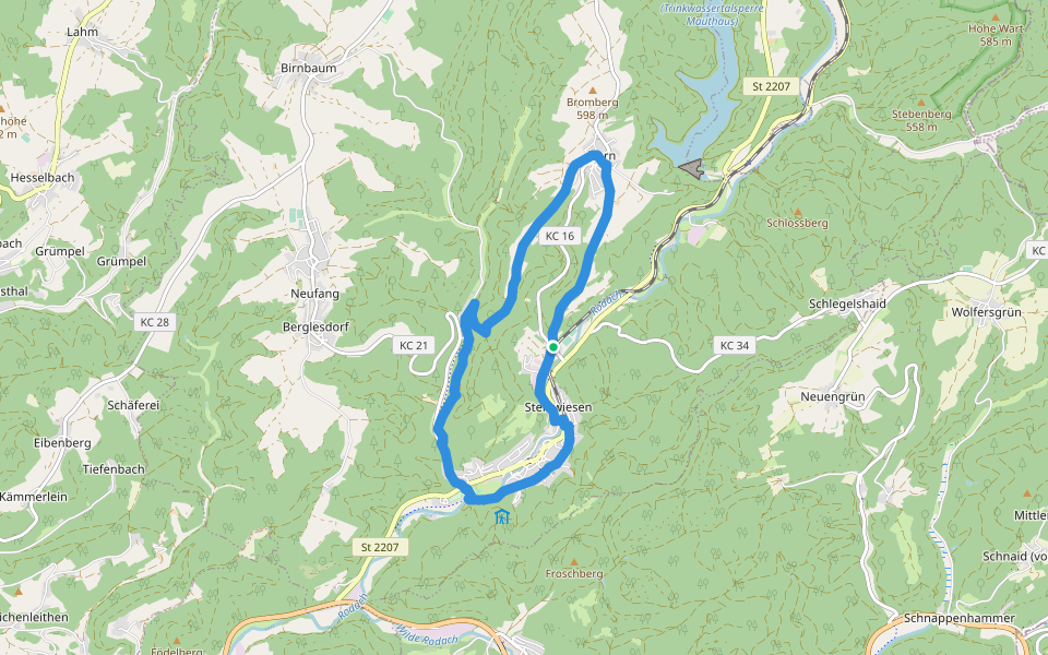Zweiwasser-Weg RT 24 walking route map in Steinwiesen
