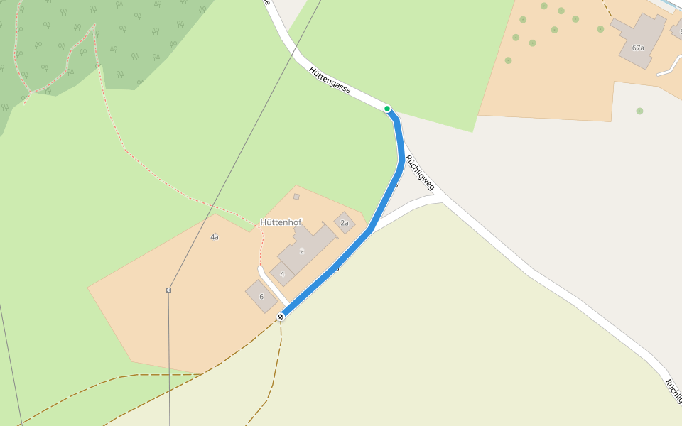Hüttenhof - Hüttenhof walking route map in Stüsslingen