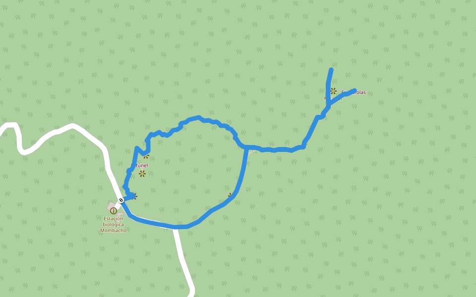 Sendero El Cráter walking route map in Santa Ana