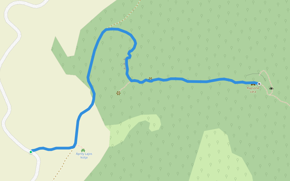 Valea Iuhodului - Cetatea Rapsóné walking route map in Praid