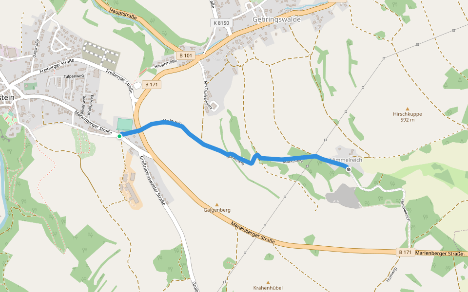 Ww Wolkenstein-Himmelreich walking route map in Wolkenstein