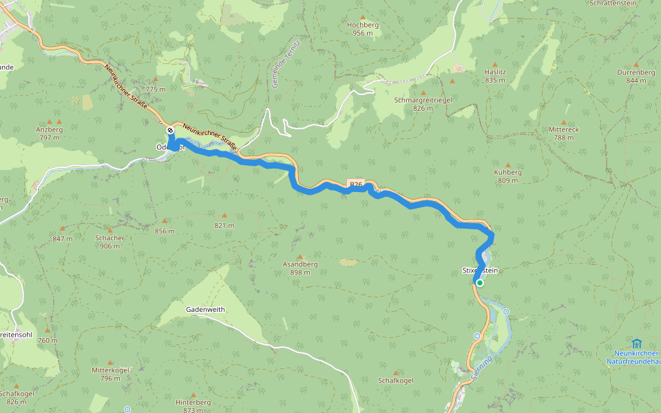 Stixenstein - Ödenhof walking route map in Gutenmann