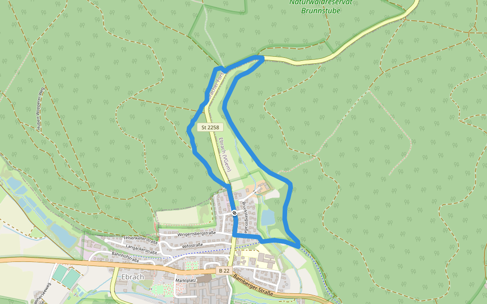 Rundweg Horbachgrund E 8 walking route map in Ebrach