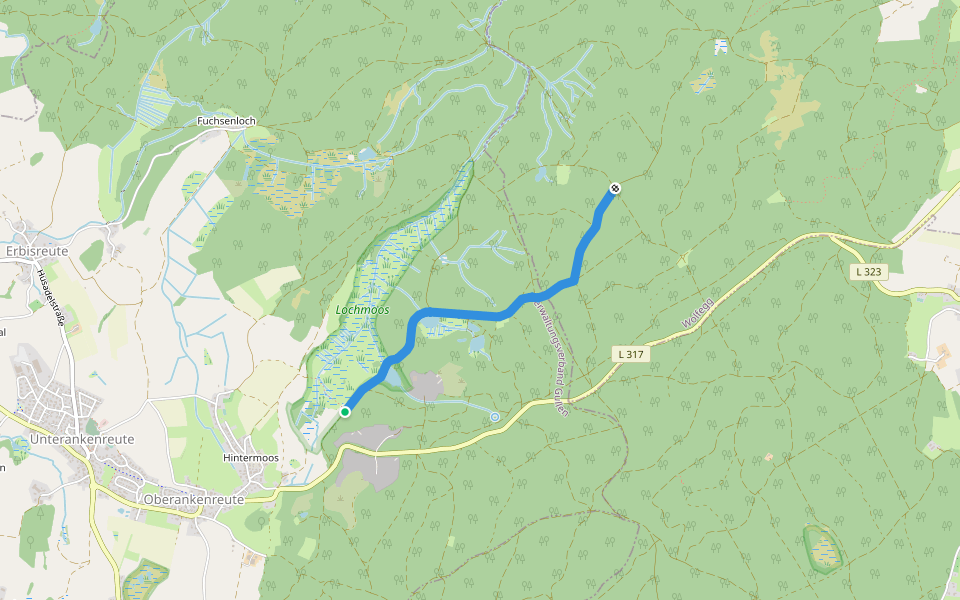 Nebenweg des Schwäbischen Albvereins (blaues Kreuz) walking route map in Schlier