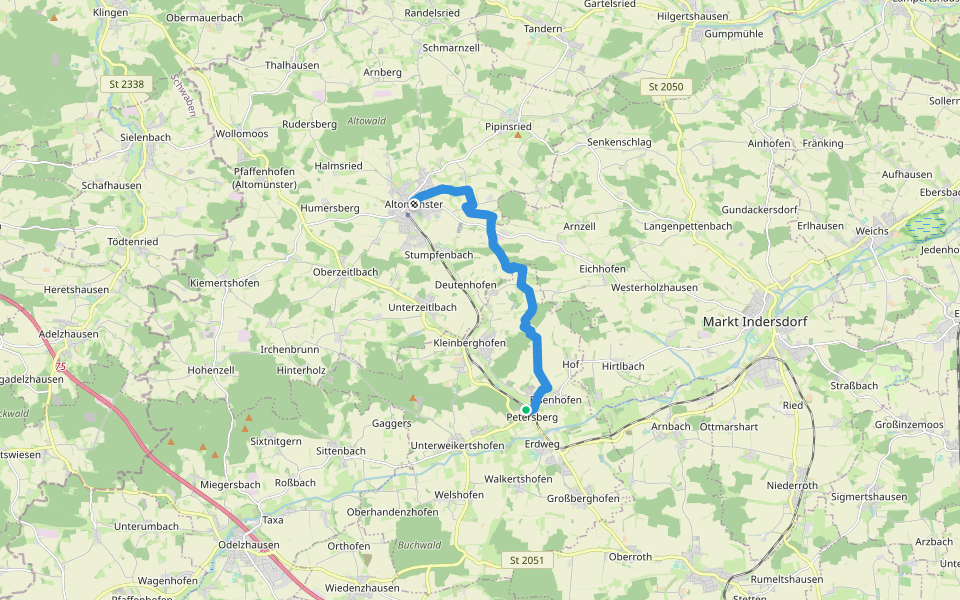 InSichGegen walking route map in Erdweg