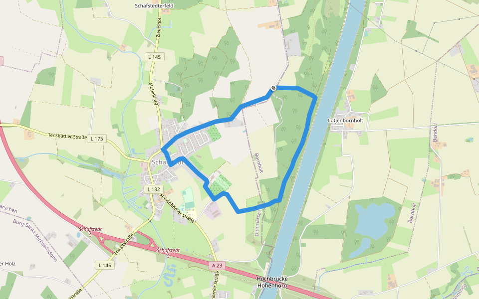 Wanderweg 2 walking route map in Schafstedt