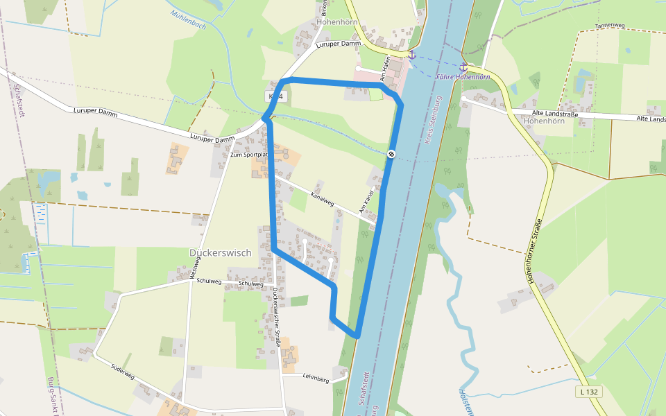 Wanderweg 3b walking route map in Schafstedt