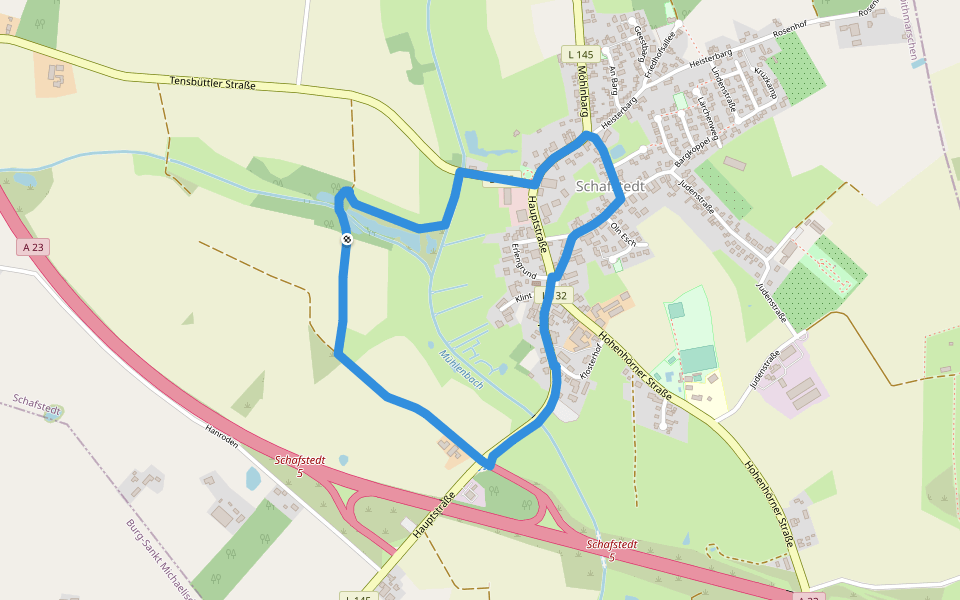 Wanderweg 4 walking route map in Schafstedt