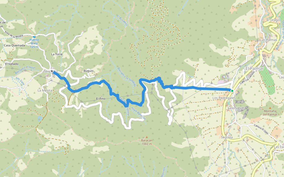 PR-TF 57 Callejón de Teno walking route map in El Palmar