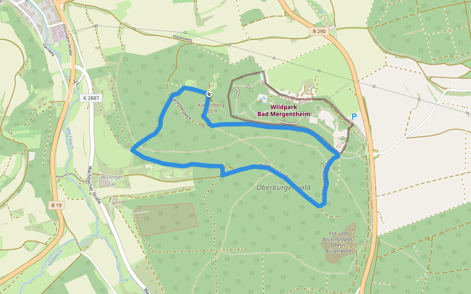 Waldlehrpfad walking route map in Bad Mergentheim