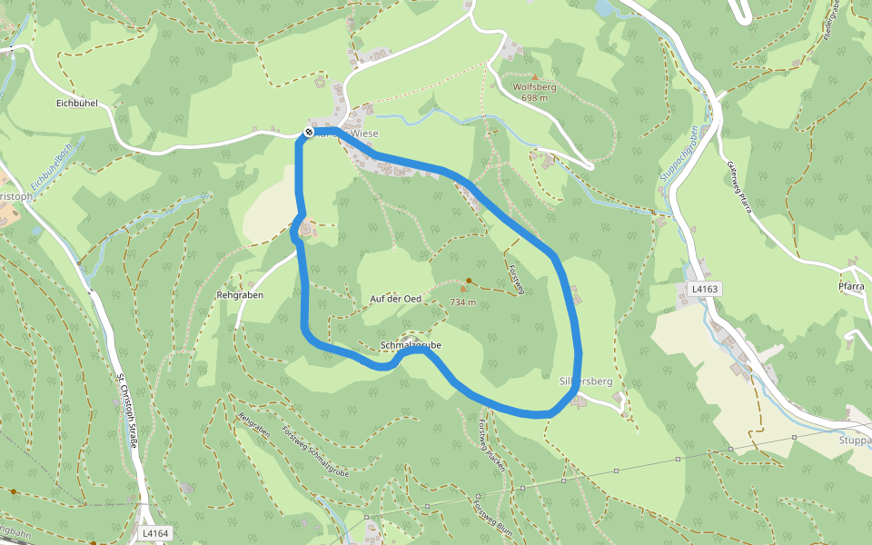 Rundweg Silbersberg walking route map in Prigglitz