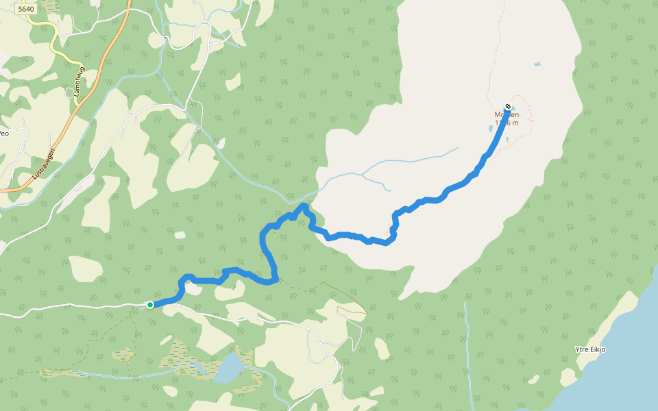 Krossen-Molden walking route map in Lambhaug